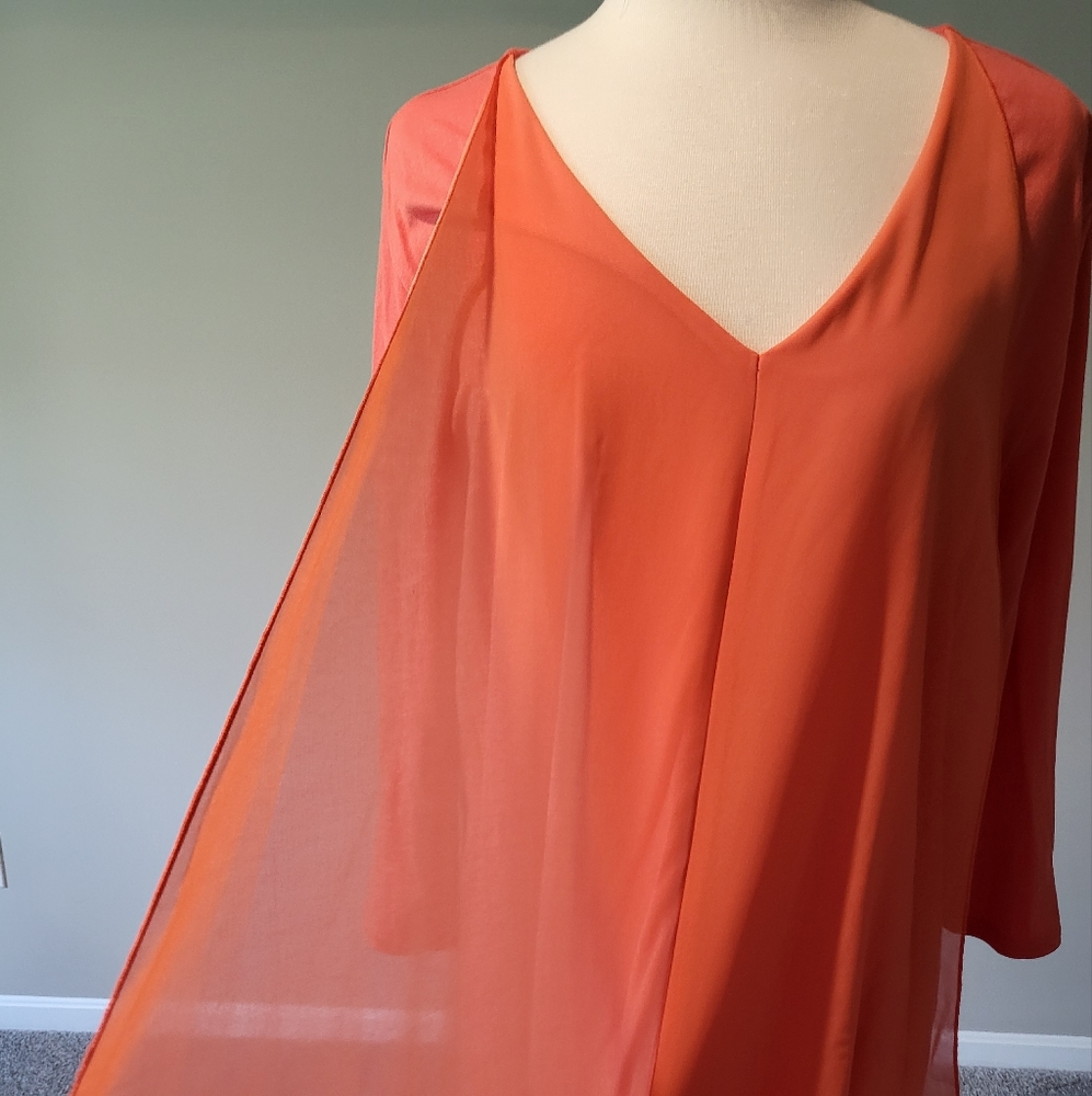 Soft Surroundings – Deep Sea Coral Andalou Maxi Dress (Size XL)